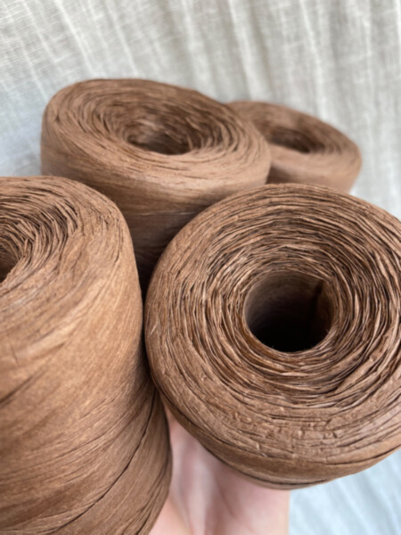 Ruke knit Raffia yarn - Chestnut brown (43), 200g