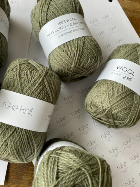 Ruke knit Wool yarn - Sage green (235), 100g